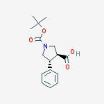 Structure of (3S,4R)-1-(tert-butoxycarbonyl)-4-phenylpyrrolidine-3-carboxylic acid