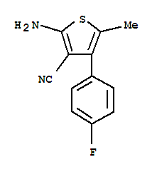 2-AMINO-4-(4-FLUOROPHENYL)-5-METHYLTHIOPHENE-3-CARBONITRILE结构式