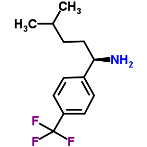 Structure of (1R)-4-methyl-1-[4-(trifluoromethyl)phenyl]pentan-1-amine