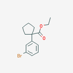Structure of Cyclopentanecarboxylic acid, 1-(3-bromophenyl)-, ethyl ester