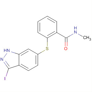 Structure of Benzamide, 2-[(3-iodo-1H-indazol-6-yl)thio]-N-methyl-