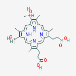 Structure of 21H,23H-Porphine-2,18-dipropanoic acid, 8,13-bis(2-hydroxyethyl)-3,7,12,17-tetramethyl-