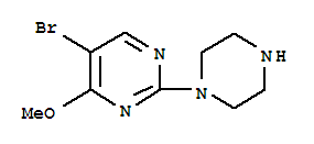 Structure of 5-bromo-4-methoxy-2-(1-piperazinyl)-pyrimidine