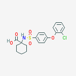 Structure of 1-[4-(2-CHLOROPHENOXY)PHENYLSULFONYLAMINO]CYCLOHEXANECARBOXYLIC ACID, 96%