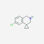 6-CHLORO-2,3-DIHYDRO-1H-SPIRO[CYCLOPROPANE-1,4-ISOQUINOLINE]结构式