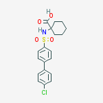 Structure of 1-{[(4'-chloro[1,1'-biphenyl]-4-yl)sulfonyl]amino}cyclohexanecarboxylic acid