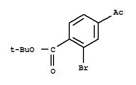 (4-乙酰基-2-溴苯基)-氨基甲酸叔丁酯结构式