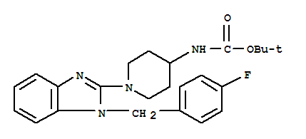 Structure of 4-BOC-AMINO-1-[1-(4-FLUORO-BENZYL)-1H-BENZOIMIDAZOL-2-YL]-PIPERIDINE