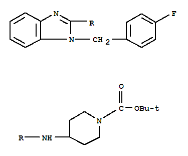 Structure of 1-BOC-4-[1-(4-FLUORO-BENZYL)-1H-BENZOIMIDAZOL-2-YLAMINO]-PIPERIDINE