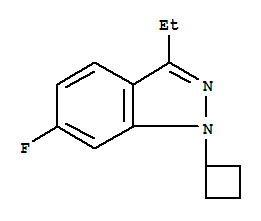 1-CYCLOBUTYL-3-ETHYL-6-FLUORO-1H-INDAZOLE结构式