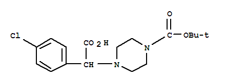 Structure of 4-[CARBOXY-(4-CHLORO-PHENYL)-METHYL]-PIPERAZINE-1-CARBOXYLIC ACID TERT-BUTYL ESTER HYDROCHLORIDE