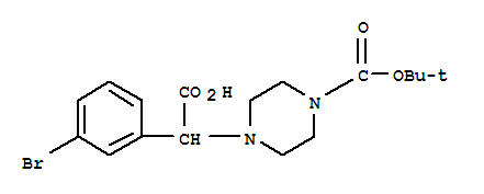 Structure of ALPHA-(4-BOC-PIPERAZINYL)-ALPHA-(3-BROMOPHENYL)ACETIC ACID