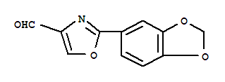 2-(苯并[D][1,3]1,3-二氧杂环戊烯-5-基)恶唑-4-甲醛结构式