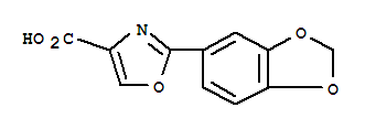 Structure of 2-BENZO[1,3]DIOXOL-5-YL-OXAZOLE-4-CARBOXYLIC ACID