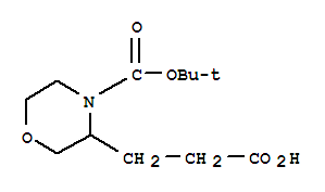 4 - 叔丁氧羰基-3 - (2 - 羧基 - 乙基) - 吗啉结构式
