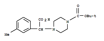 ALPHA-(4-BOC-PIPERAZINYL)-ALPHA-(3-METHYLPHENYL)ACETIC ACID结构式