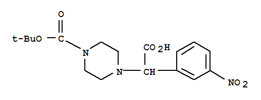 ALPHA-(4-BOC-PIPERAZINYL)-ALPHA-(3-NITROPHENYL)ACETIC ACID结构式