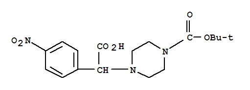 4-[CARBOXY-(4-NITRO-PHENYL)-METHYL]-PIPERAZINE-1-CARBOXYLIC ACID TERT-BUTYL ESTER HYDROCHLORIDE结构式