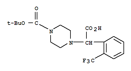 Structure of 2-(4-BOC-PIPERAZINYL)-2-(2-TRIFLUOROMETHYL-PHENYL)ACETIC ACID