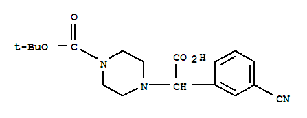 Structure of 2-(4-BOC-PIPERAZINYL)-2-(3-CYANO-PHENYL)ACETIC ACID