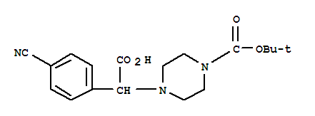 Structure of ALPHA-(4-BOC-PIPERAZINYL)-ALPHA-(4-CYANOPHENYL)ACETIC ACID
