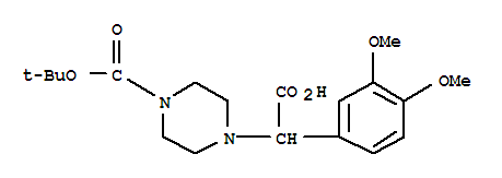 Structure of 2-(4-BOC-PIPERAZINYL)-2-(3,4-DIMETHOXY-PHENYL)ACETIC ACID