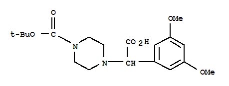 Structure of ALPHA-(4-BOC-PIPERAZINYL)-ALPHA-(3,5-DIMETHOXYPHENYL)ACETIC ACID