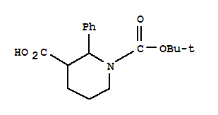 Structure of 2-PHENYL-PIPERIDINE-1,3-DICARBOXYLIC ACID 1-TERT-BUTYL ESTER