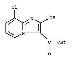 Structure of 8-CHLORO-2-METHYL-IMIDAZO[1,2-A]PYRIDINE-3-CARBOXYLIC ACID ETHYL ESTER