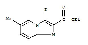 Structure of 3-IODO-6-METHYL-IMIDAZO[1,2-A]PYRIDINE-2-CARBOXYLIC ACID ETHYL ESTER