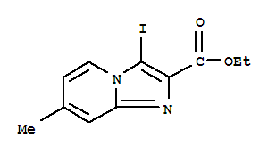 Structure of 3-IODO-7-METHYL-IMIDAZO[1,2-A]PYRIDINE-2-CARBOXYLIC ACID ETHYL ESTER