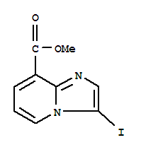 Structure of 3-IODO-IMIDAZO[1,2-A]PYRIDINE-8-CARBOXYLIC ACID METHYL ESTER