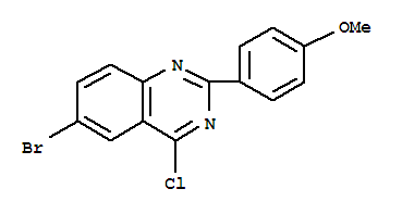 Structure of 6-BROMO-4-CHLORO-2-(4-METHOXY-PHENYL)-QUINAZOLINE