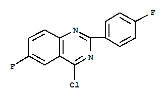 4-CHLORO-6-FLUORO-2-(4-FLUORO-PHENYL)-QUINAZOLINE结构式