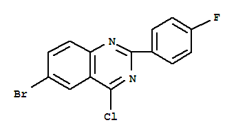 Structure of 6-BROMO-4-CHLORO-2-(4-FLUORO-PHENYL)-QUINAZOLINE