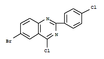 Structure of 6-BROMO-4-CHLORO-2-(4-CHLORO-PHENYL)-QUINAZOLINE