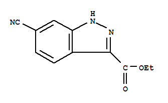 Structure of ETHYL 6-CYANO-1H-INDAZOLE-3-CARBOXYLATE