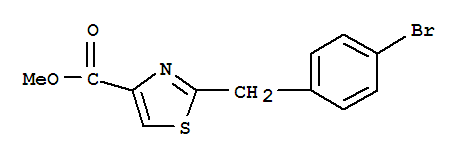 Structure of 2-(4-BROMO-BENZYL)-THIAZOLE-4-CARBOXYLIC ACID METHYL ESTER