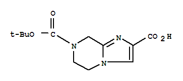 Structure of 7-(tert-butoxycarbonyl)-5,6,7,8-tetrahydroimidazo[1,2-a]pyrazine-2-carboxylic acid