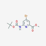 Structure of 4-BROMO-6-[(TERT-BUTOXYCARBONYL)AMINO]PYRIDINE-2-CARBOXYLIC ACID METHYL ESTER