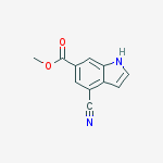 Structure of 1H-Indole-6-carboxylic acid, 4-cyano-, Methyl ester