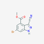 Methyl 6-bromo-3-cyano-1H-indazole-4-carboxylate结构式