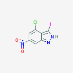 Structure of 4-Chloro-3-iodo-6-nitro-1H-indazole