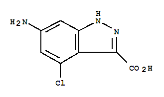 Structure of 1H-Indazole-3-carboxylicacid, 6-amino-4-chloro-