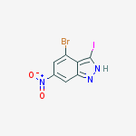 Structure of 4-Bromo-3-iodo-6-nitro (1H)indazole