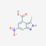 Structure of 3-iodo-6-nitro-2H-indazole-4-carboxylic acid