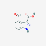 Structure of 1H-Indazole-3-carboxylic acid, 4-forMyl-