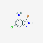 Structure of 3-Bromo-6-chloro-4-amino (1H)indazole