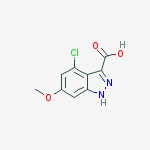 Structure of 4-Chloro-6-methoxy-3-(1H)indazole carboxylic acid