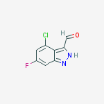 Structure of 4-Chloro-6-fluoro-3-(1H)indazole carboxaldehyde